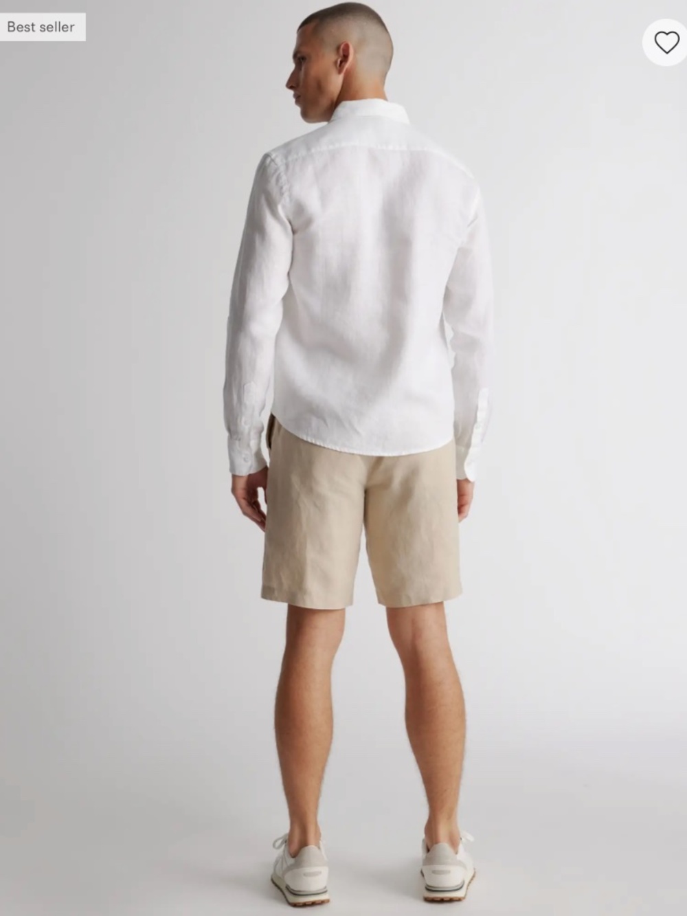 Quince 100% European Linen Relaxed Long Sleeve Shirt - WHITE - L